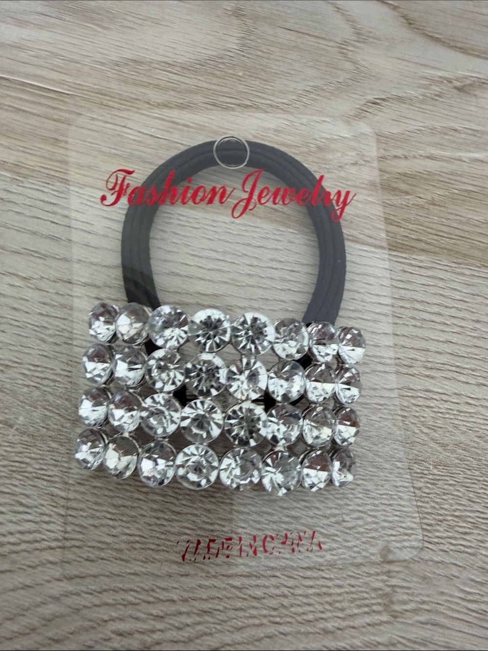 Fashion Jewelry Silver Clear Crystal Rhinestone Hair Elastic